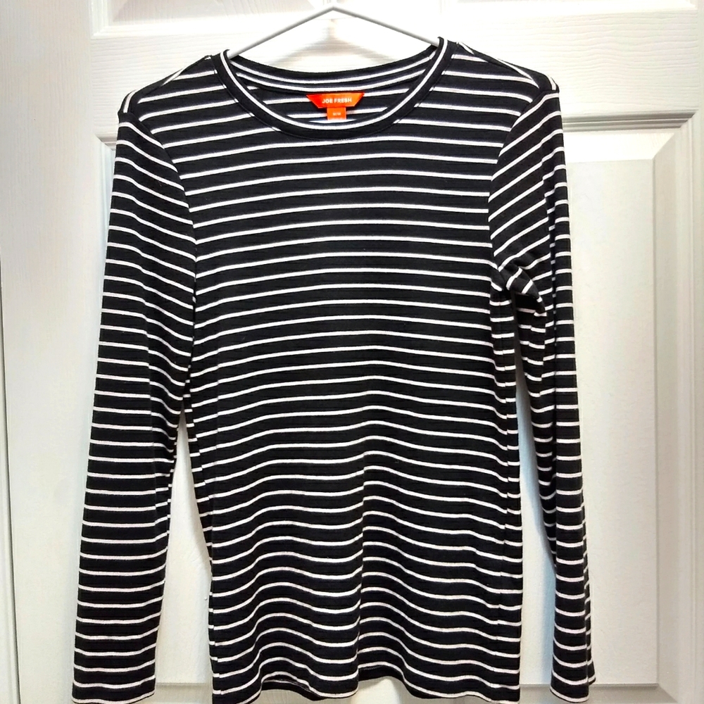 Black and white striped top